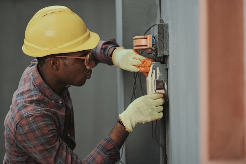 HVAC technician servicing a unit